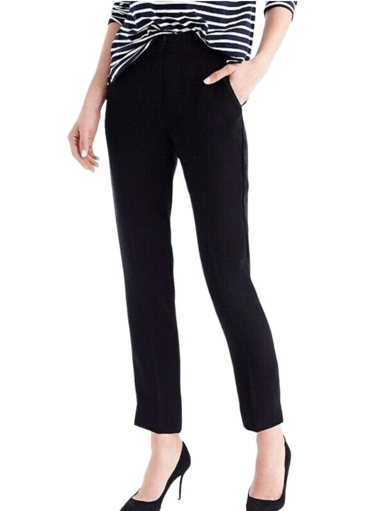 2/$30 J. Crew 365 Dress Pant Easy Elastic Waist Matte Black 2 Tall #A3704